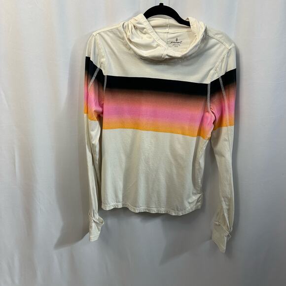 Free People Movement Long Sleeve Funnel Neck Hooded Cream Sunrise Pullover XL - Picture 1 of 5